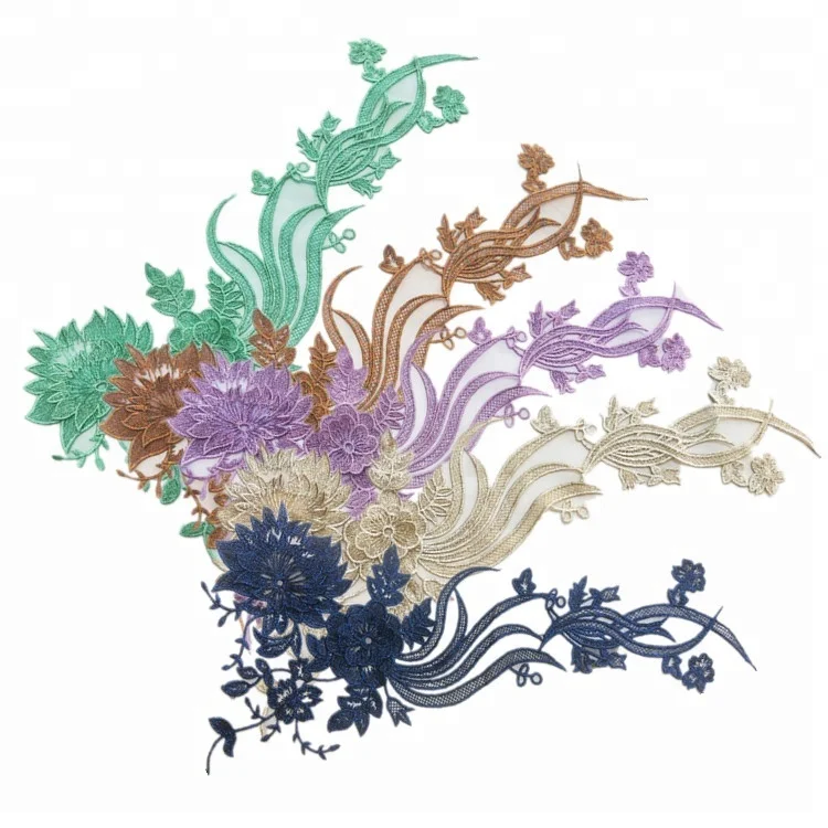 Customizable Chinese decal multi-color headscarf embroidery decoration clothing patches