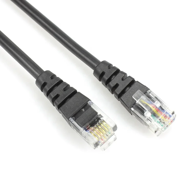 Molded Black RJ12 Cable rj11 6P6C Serial Converter Programming Cable