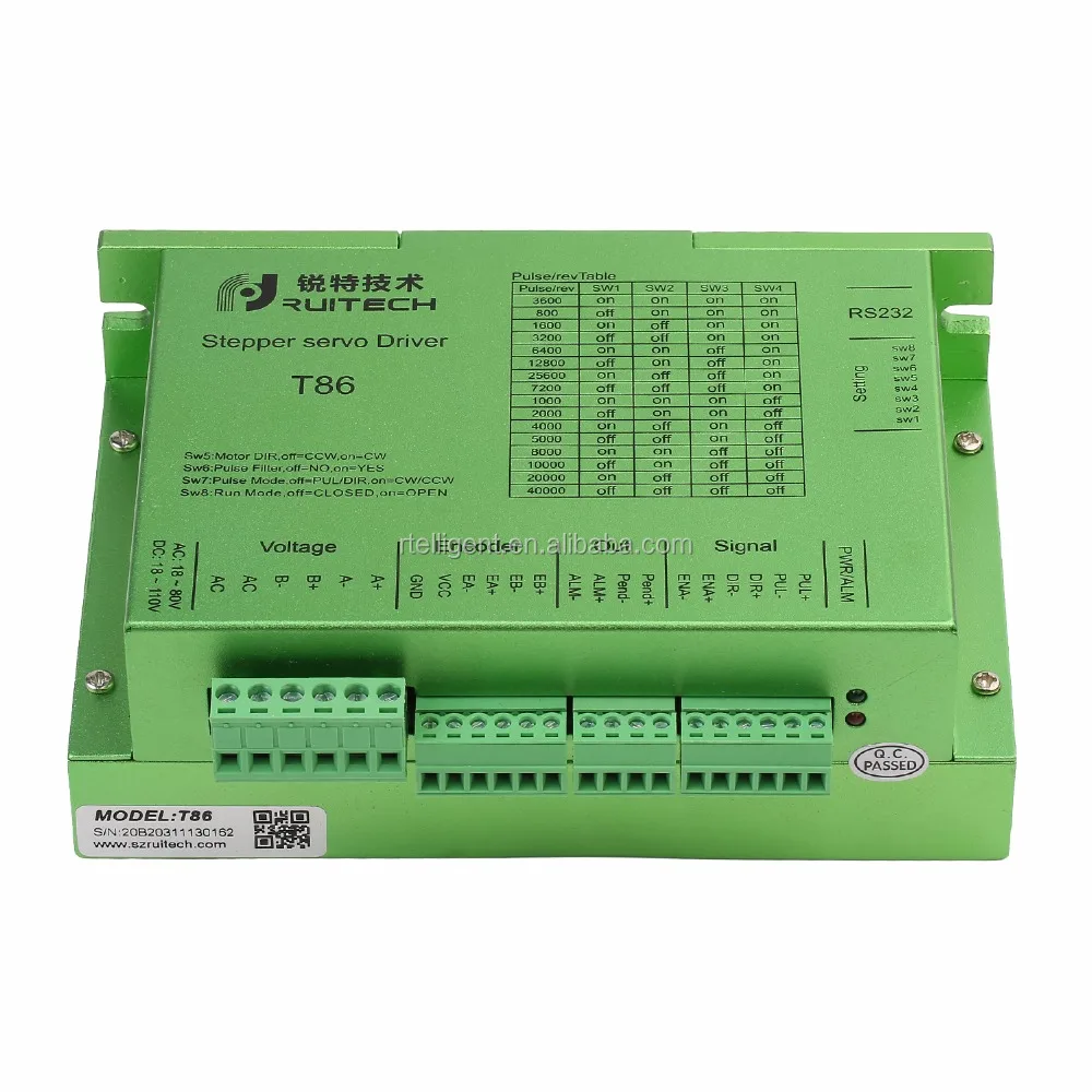 Двухфазный гибридный шаговый драйвер с замкнутым контуром T86