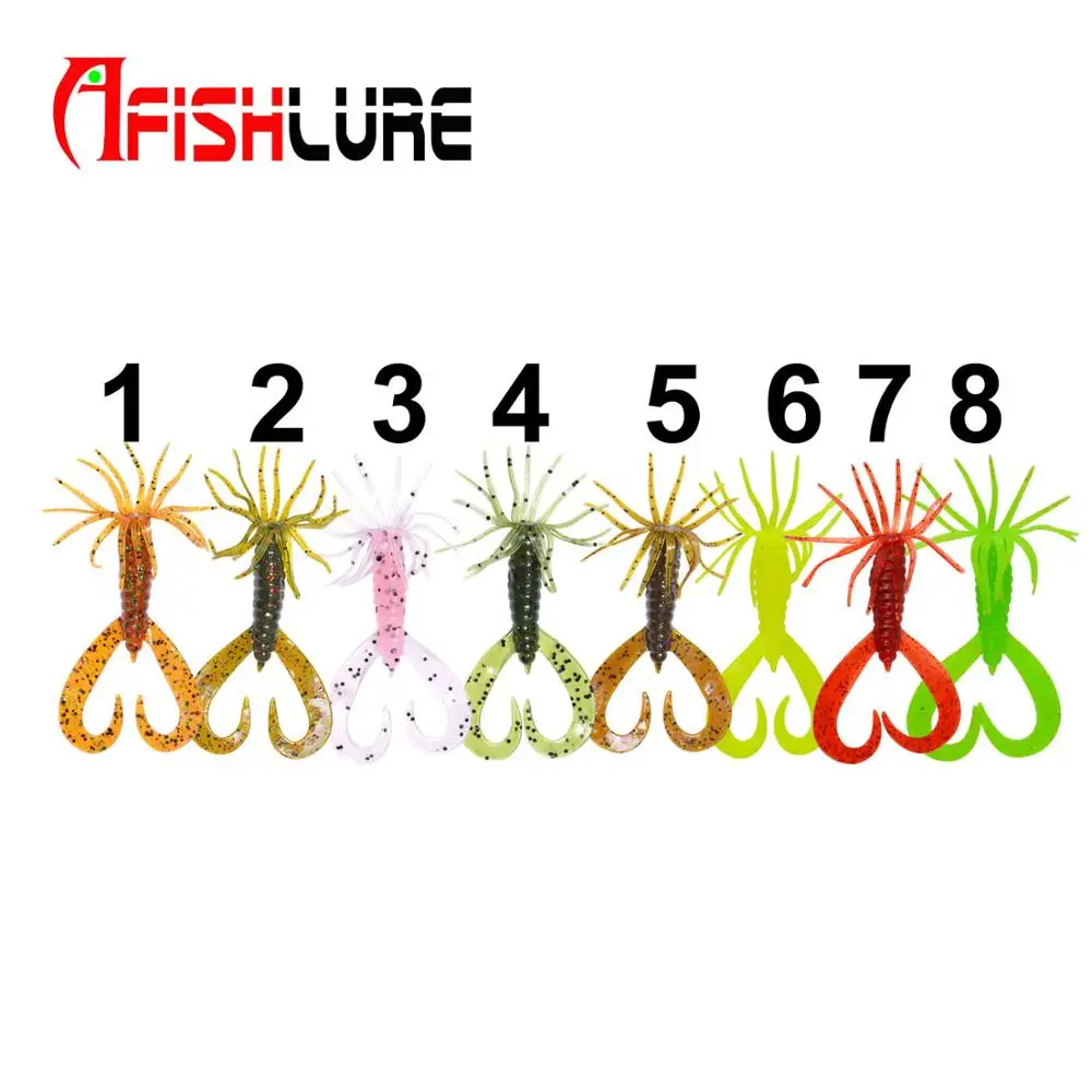 Afishing Lure AR16 75mm 2.9g fresh water and sea fishing soft plastic squid lure with skirt