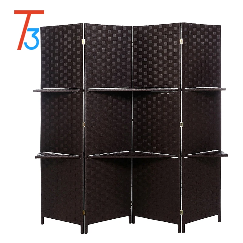 4 panel divider sliding wall wooden foldable living room screen