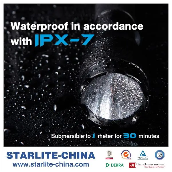 
STARLITE Excellent quality IPX7 413M 1101 police flashlight shock 