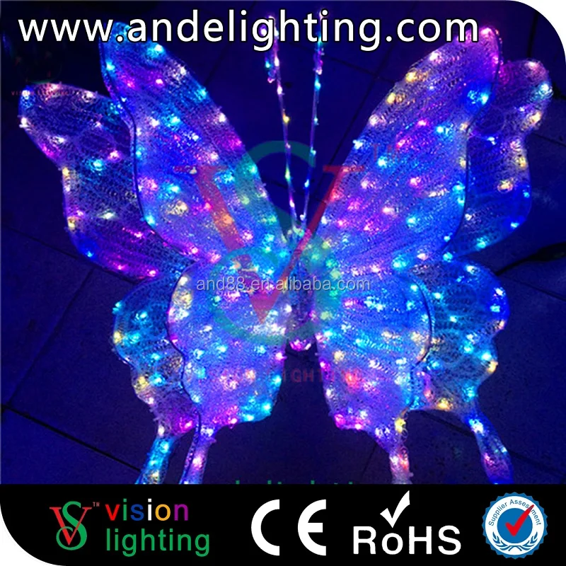 3D Sculpture Acrylic Ornament Waterproof Christmas butterfly Led Lights