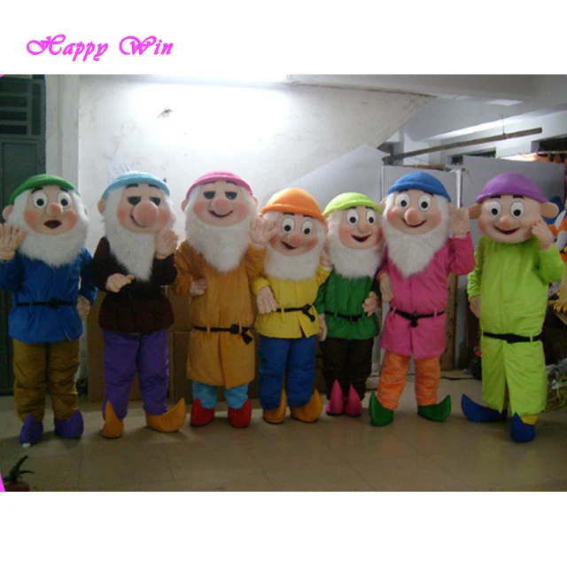 Vivid cheap seven dwarfs costume mascot cartoon character mascot costume for adults