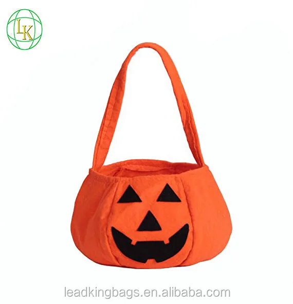 Halloween funny pumpkin bag kids candy tote bag for halloween party