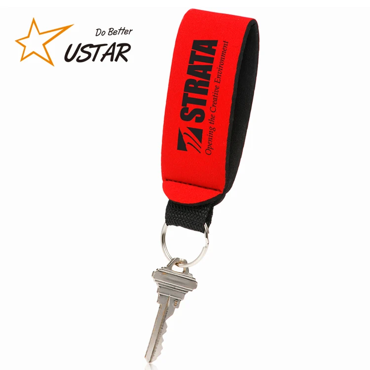 Fashion Custom Logo Neoprene Floating Key Chain Holder Cheap Key Ring Holder/ No Minimum Floating Keychain