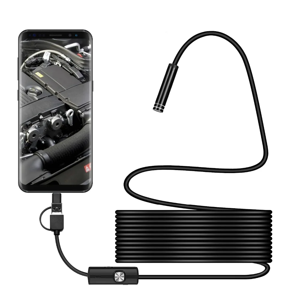 
AN99 5.5mm Digital hd 1080p Borescope Endoscope Inspection Camera 30m Cable with Auto Focus Manual Focus 5m hard wire 