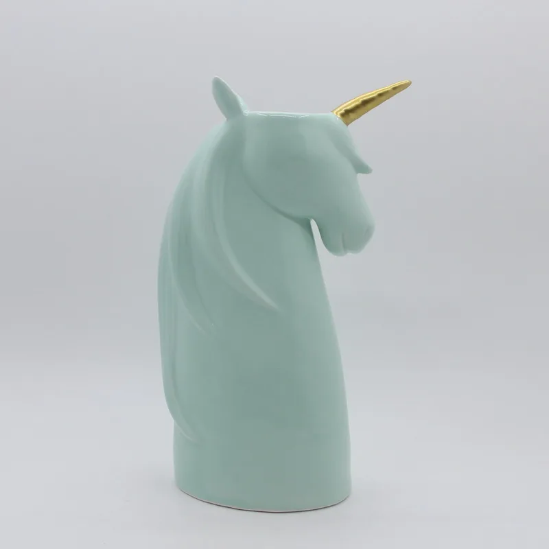 New design unicorn ceramic flower vase
