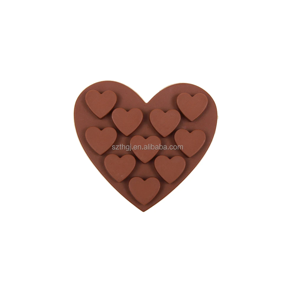 BPA free 10 small heart shaped silicone candy mold chocolate mold with many colors