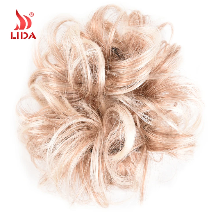 
Lida Curly Chignons Elastic Scrunchies Bun Ribbon Updo Clip In Hairpieces Blonde Brown Chignon bun 