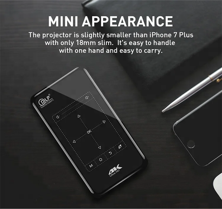 Rechargeable Beam Projector Portable 4K mini Proyector