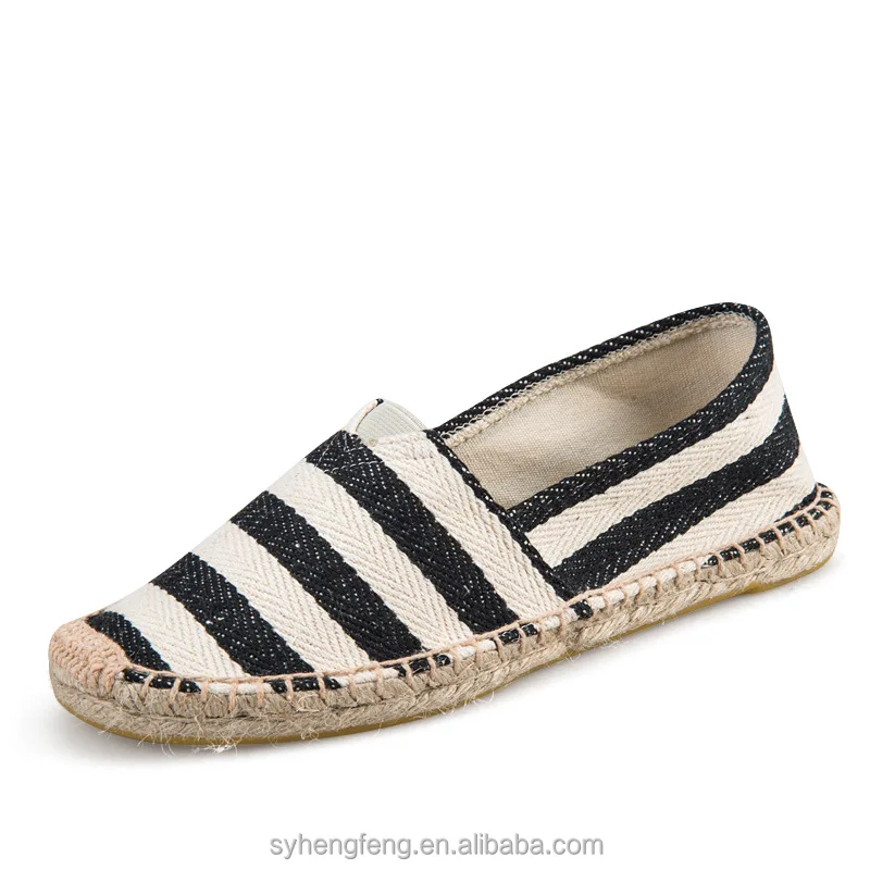 Newest designs printed canvas women flat fashion espadrilles