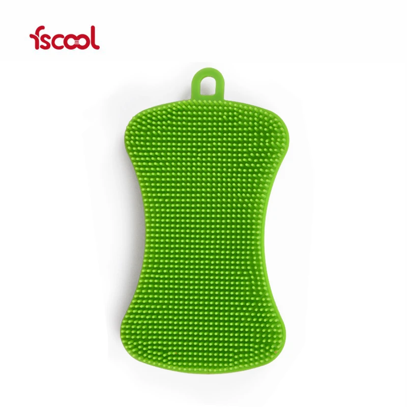 Factory scourcing pad scrubber Silicone Kitchen Cleaning washing tools Sponge Brush for dish bowl pot pan cup
