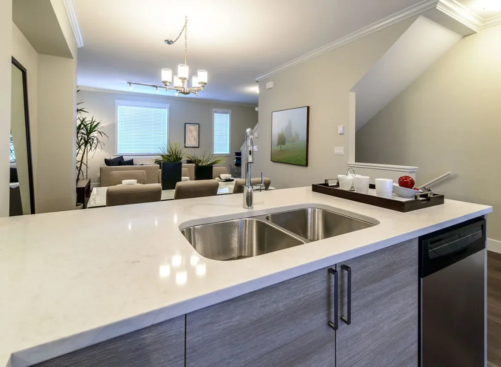 
Used for kitchen white galaxy quartz countertop with NSF certificate 