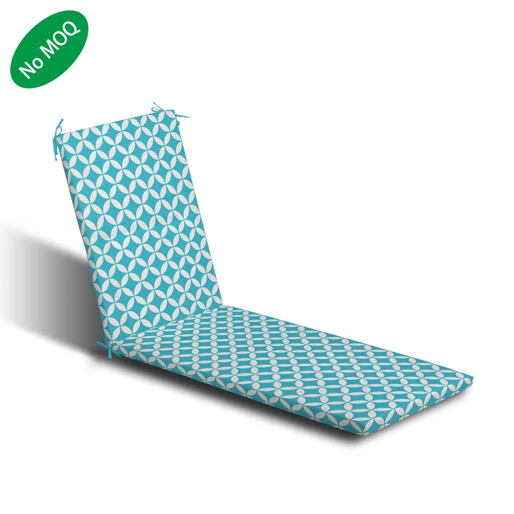 High Quality Geometric Design Waterproof Outdoor Sunbed Chaise Lounge Cushion