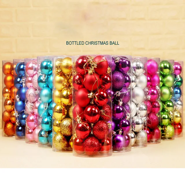 
24pcs 3cm Christmas Tree Ornament christmas balls decorations Hanging Bling balls Party styrofoam balls wedding decoration 