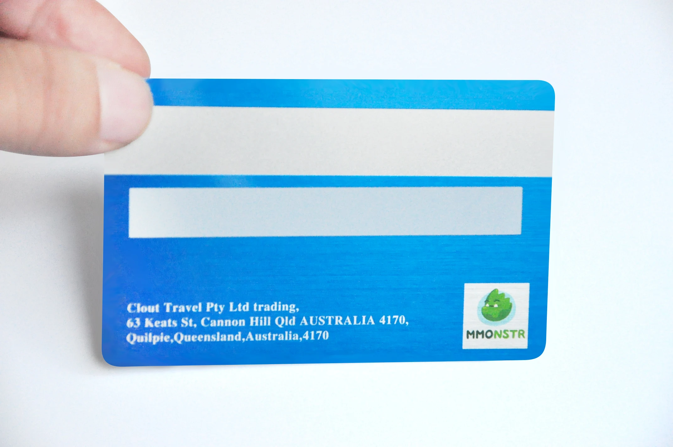 Brushed gold/blue foil business card/laser card with magnetic stripe &custom printing