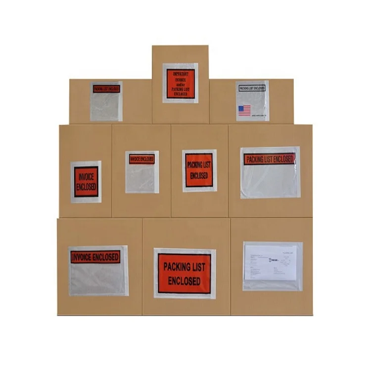 Clear Packing List Enclosed Envelope with Back Load