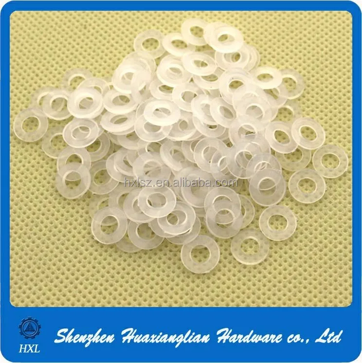 High Quality DIN Standard M3 M4 M5 M6 M8 Round Clear Plastic Nylon Silicone Rubber Flat Washer And Spacer