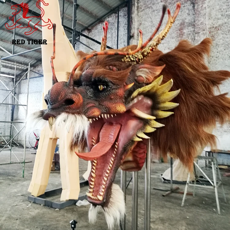 Animatronic Chinese dragon head model statues
