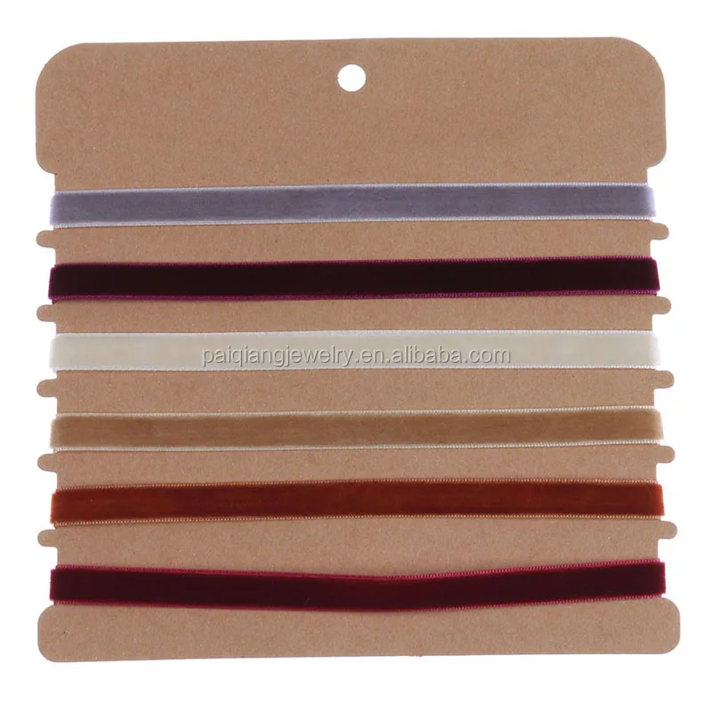 
6 pc colored velvet fabric short women thin choker necklace sets 