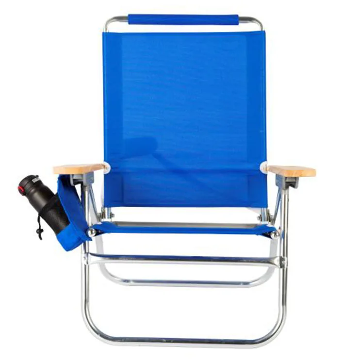 Aluminium Folding chair Outdoor canopy  with Wooden Armrest and Zippered Storage Pouch