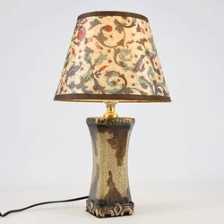 Popular Low Price Hotel Antique Ceramic Base Cartoon Cute Table Kids Room Lamp Bedside With Fabric Shade