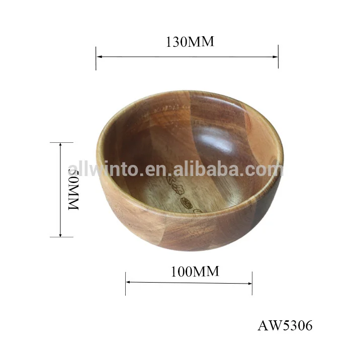 Popular Delicate Small Straight Side Acacia Salad Bowl