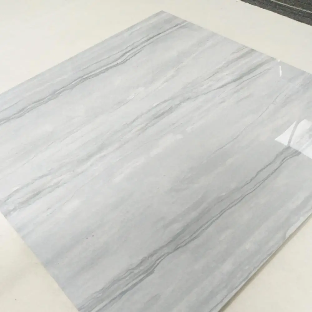 
Glossy surface light grey marble look polished glazed porcelain floor tile 