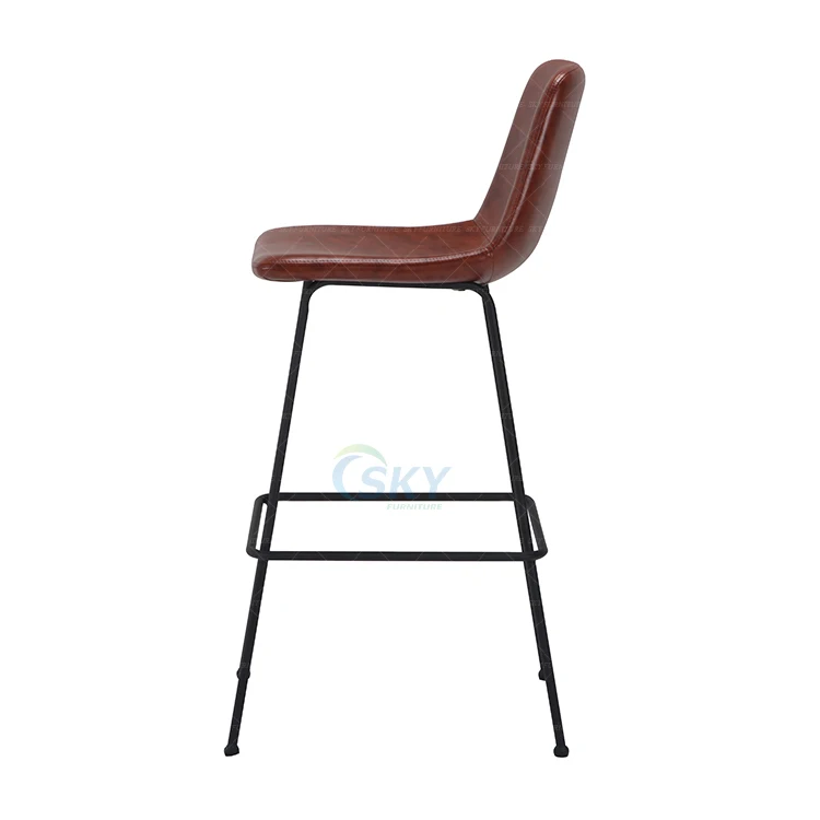 CN mid century modern bar stool velvet pu bar stool retro