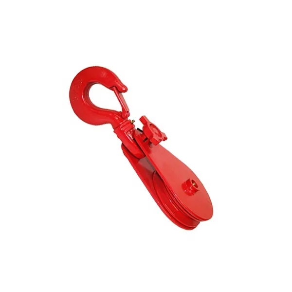 CE proved Powder plastified wire rope Single Sheave snatch block