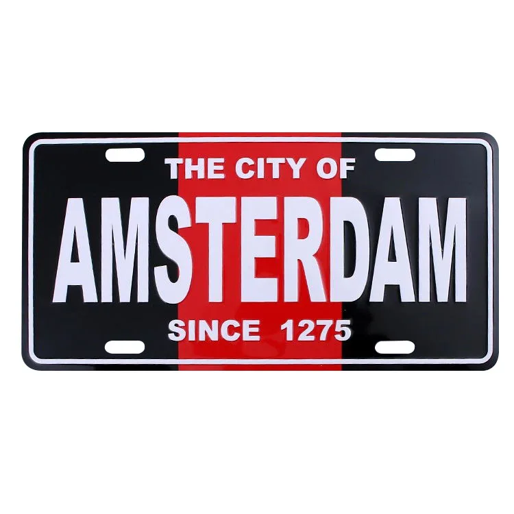 Amsterdam city printed souvenir car license plate