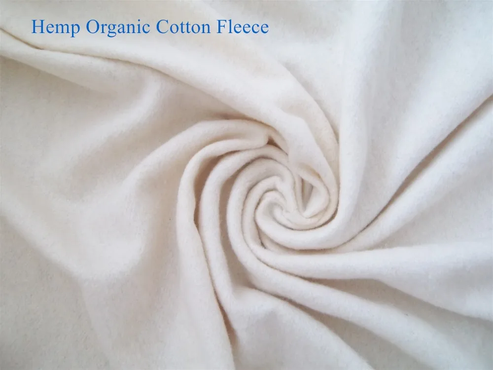 Hemp organic cotton bamboo cotton fleece GOTS knitted  fabric wholesales Heavy Weight Fleece Fabric
