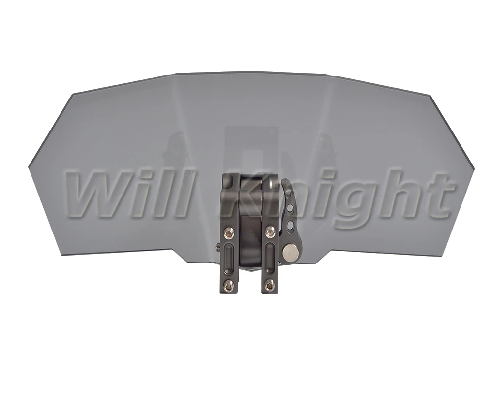 Universal Adjustable Front Windscreen for Motorcycle Universal Smoke Windshield with Matte Grey Metal