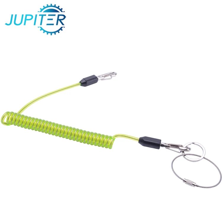 PU coated safety scaffolding retractable tool lanyard with zinc alloy hook