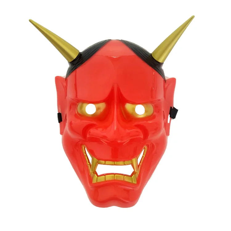 PoeticExist Men and Women Full Face Hard Plastic Halloween Party Japanese Devil Masks