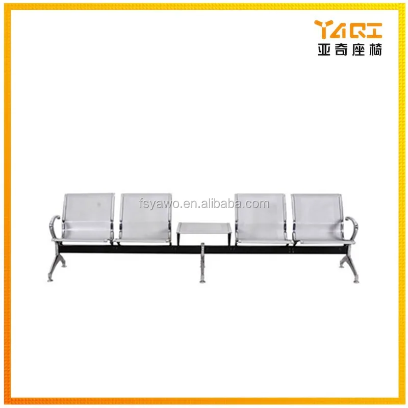 wholesale cheap modern silver color 4-seater middle table steel waiting room bench seating YA-26