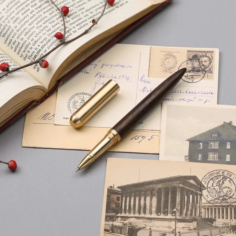 YB-OB23 High quality gift Executive luxury custom logo wood roller pen fountain pen