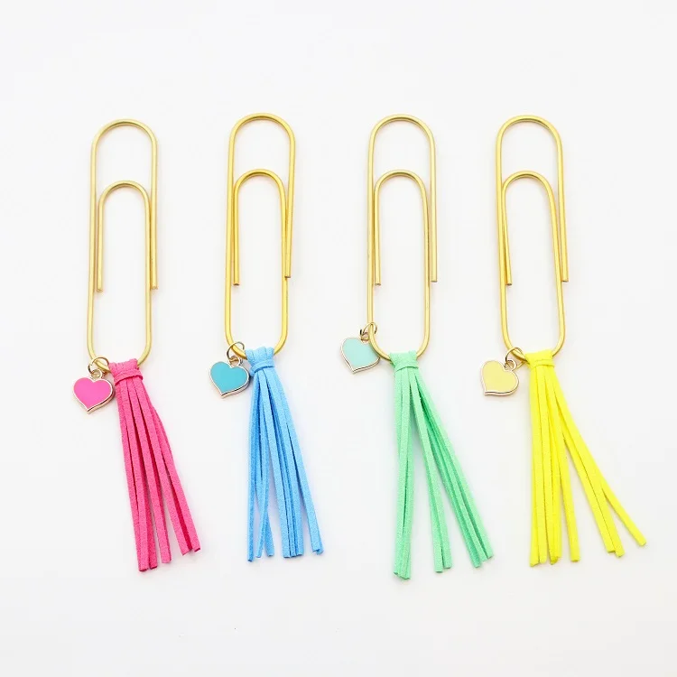 
Creative logo funny printed custom metal bookmark clip for books 