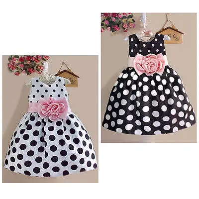 Princess Baby Kids Girls Party Wedding Polka Dot Flower Gown font b Fancy b font font