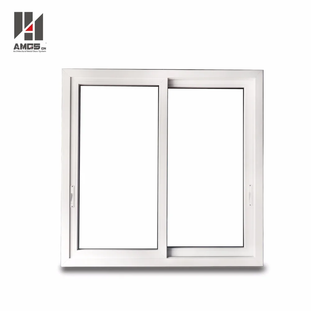 
Horizontal impact white profile pvc sliding glass windows 