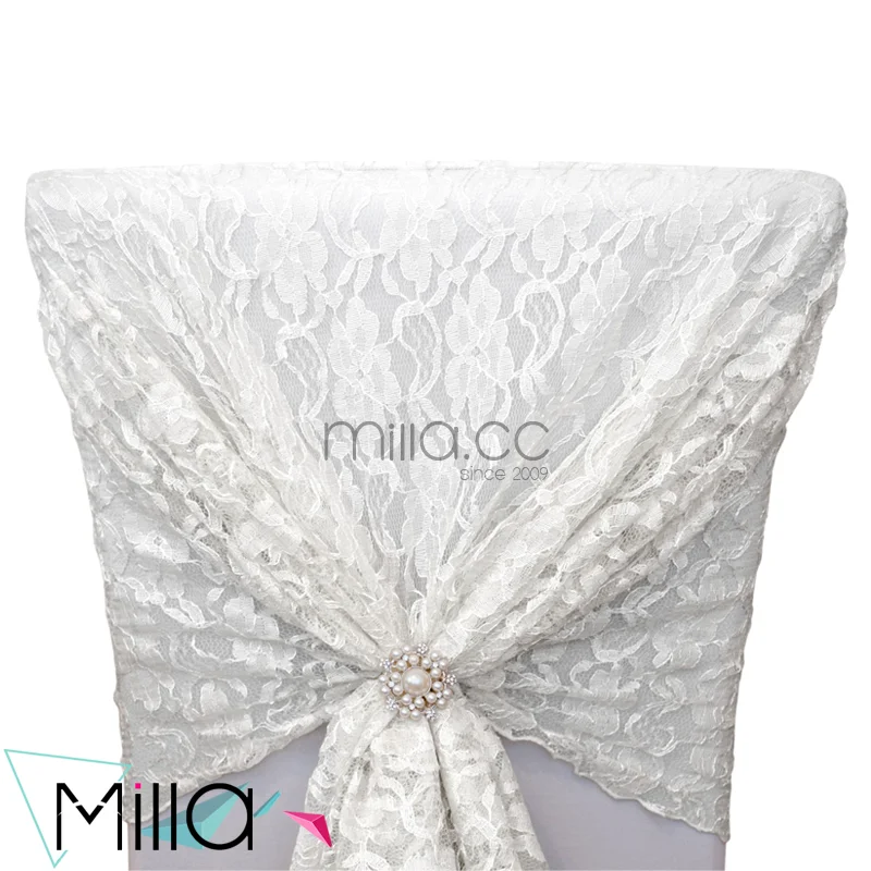 White Lace Chair Sash For Wedding Chair Covers