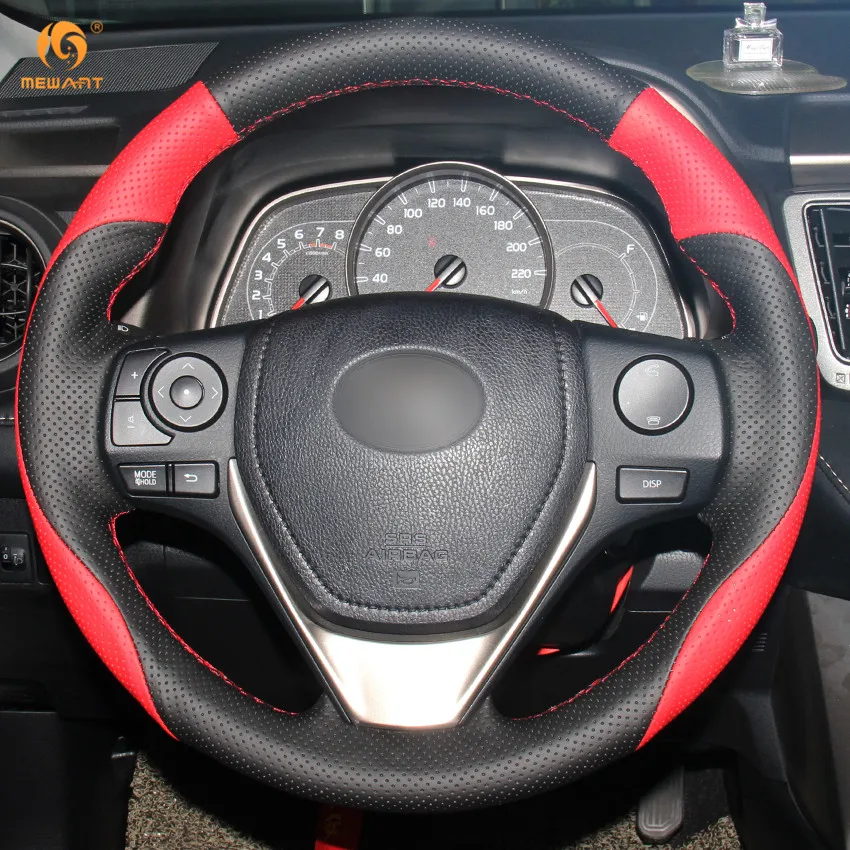 Leather Steering Wheel Cover Wrap for Toyota RAV4 2013-2018 Corolla 2014-2019 Corolla iM (US) 2017-2018 Auris 2013-2016