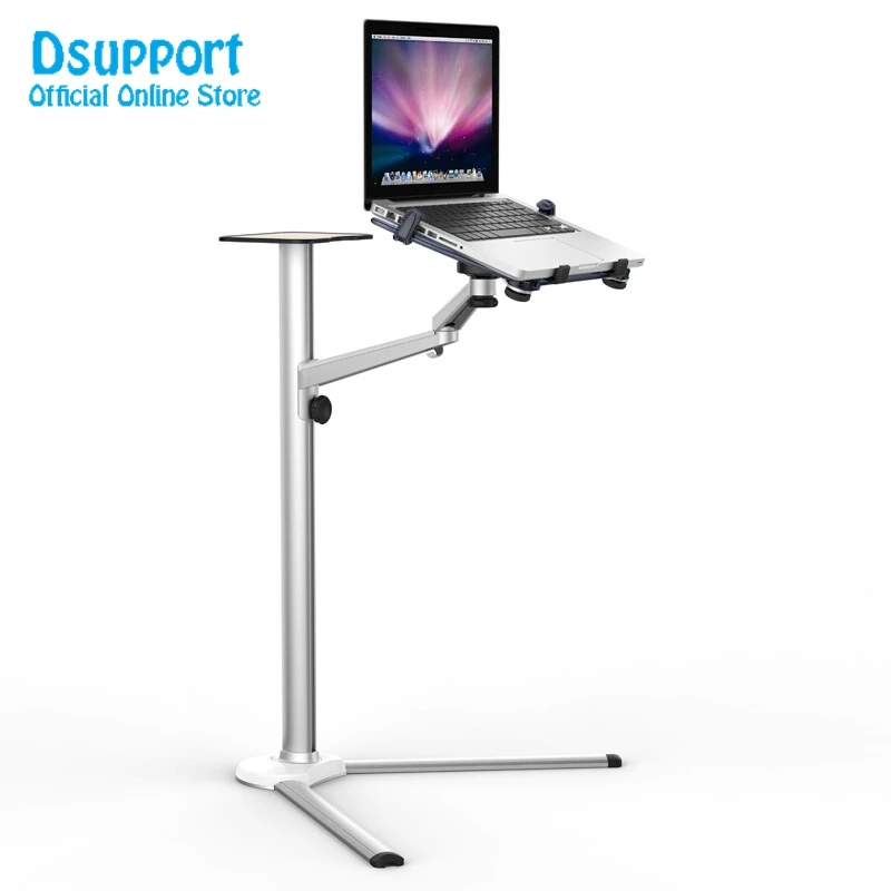 Планшетный ПК 3 в 1 UP-8 из алюминиевого сплава 4,7-12,9 дюйма + держатель смартфона + Поворотный шарнир с лотком для мыши, напольная подставка для ноутбука