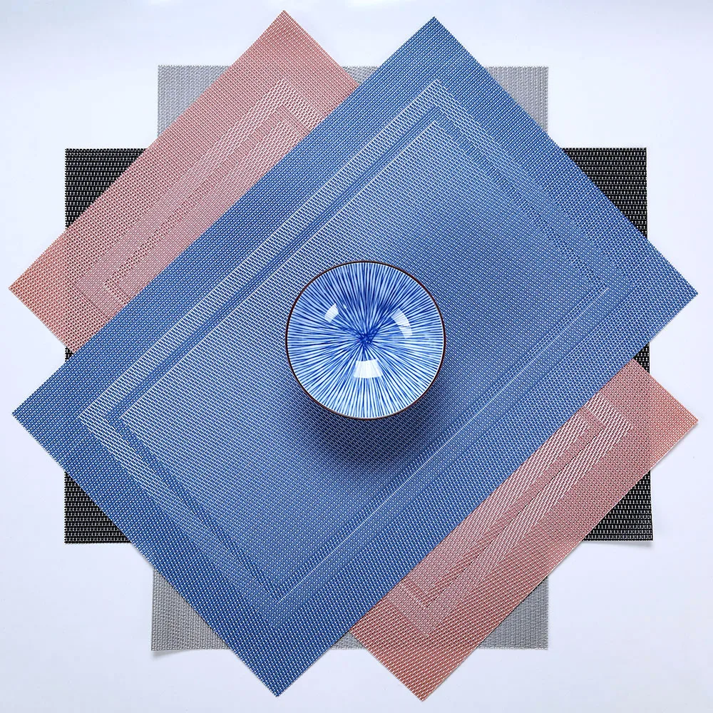 Outdoor Heat Resistant Dinner Woven Table Mat Placemat Dining Mats Kitchen Mats & Pads Plastic 70%PVC & 30%polyester CLASSIC 1mm