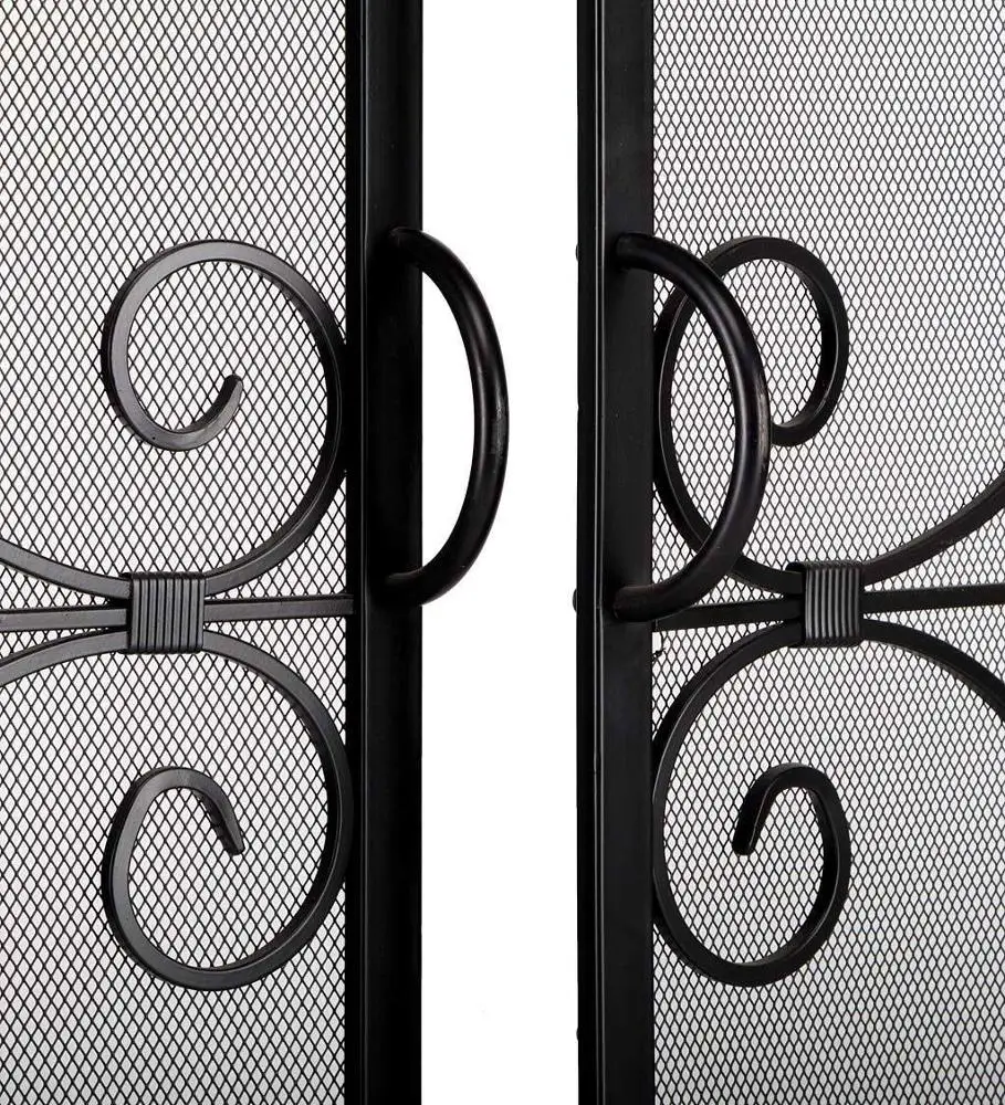 
Best Seller High Temperature Resistant Metal Fireplace Screen with Door 