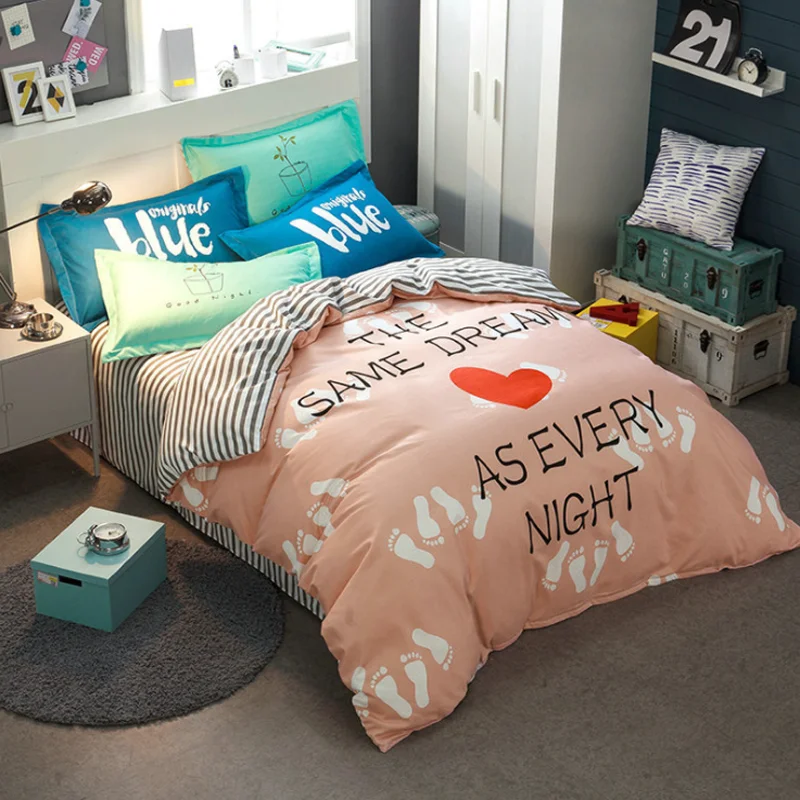 
European style kids cotton 4piece sheets quilt cover animal letter cartoon pattern crib baby bedding set 