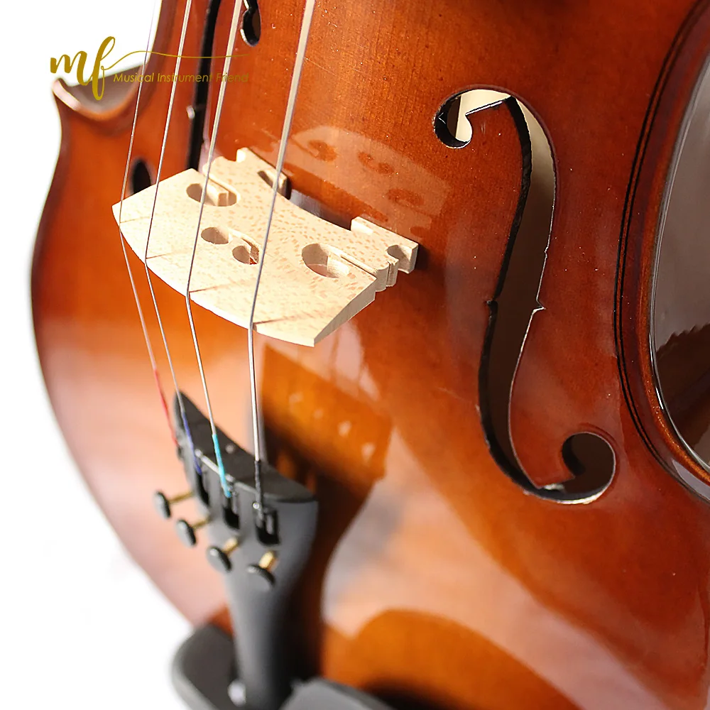 solid violin for student brown color hard hard wood parts