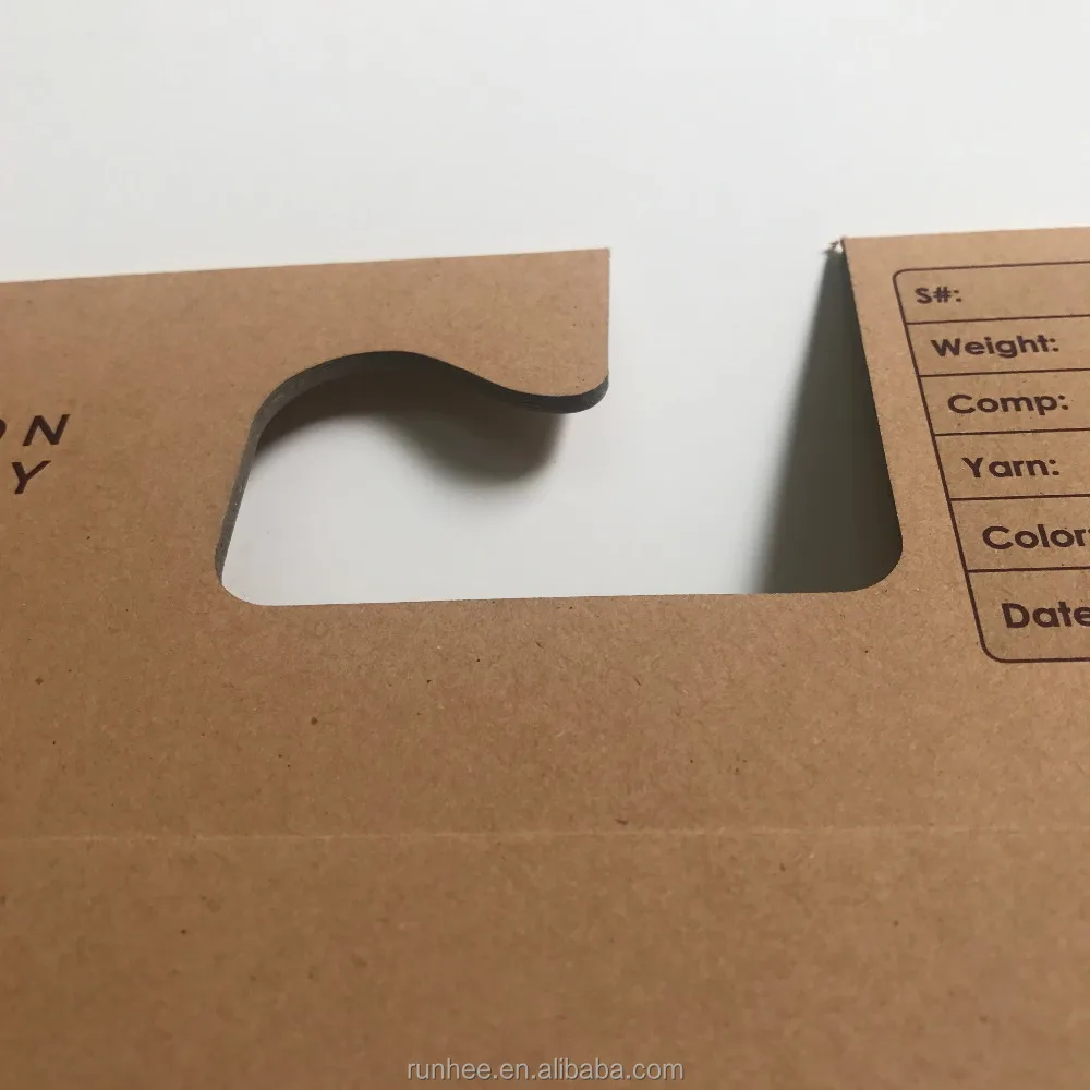 Customized design fabric sample display cardboard header textile sample hangers