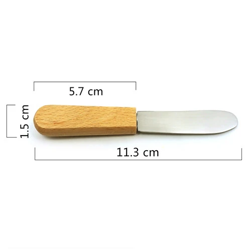 8903 Wood handle Mini Stainless Steel Butter Spreader for Children
